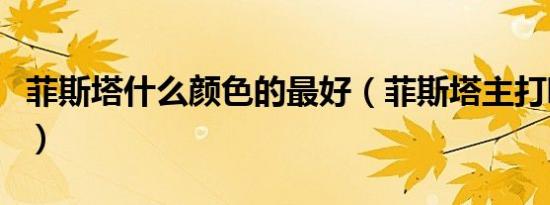 菲斯塔什么颜色的最好（菲斯塔主打哪个颜色）