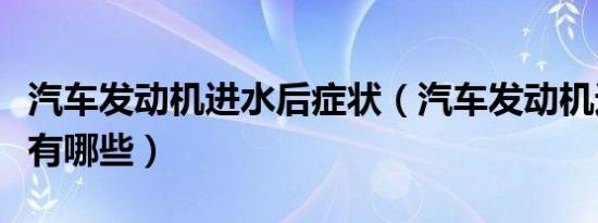 汽车发动机进水后症状（汽车发动机进水症状有哪些）