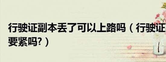 行驶证副本丢了可以上路吗（行驶证副本丢了要紧吗?）