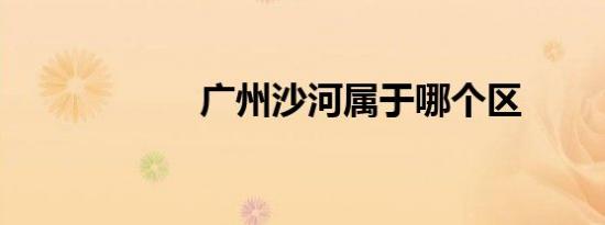 广州沙河属于哪个区
