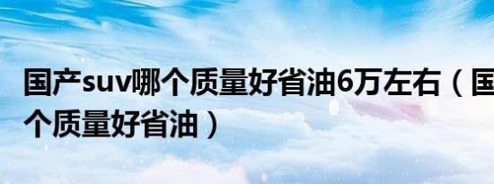 国产suv哪个质量好省油6万左右（国产suv哪个质量好省油）