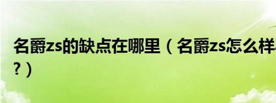 名爵zs的缺点在哪里（名爵zs怎么样毛病多吗?）