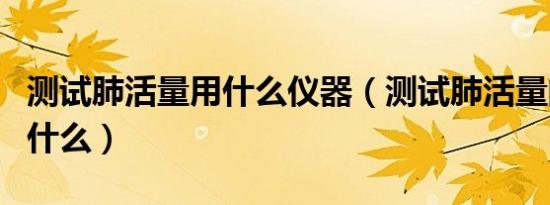 测试肺活量用什么仪器（测试肺活量的仪器叫什么）