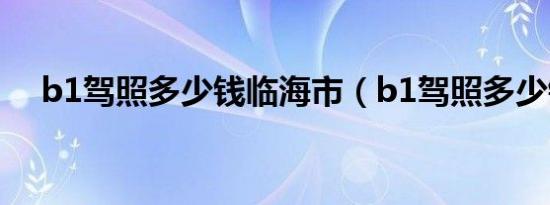 b1驾照多少钱临海市（b1驾照多少钱?）