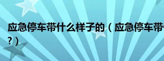 应急停车带什么样子的（应急停车带什么意思?）
