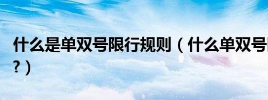 什么是单双号限行规则（什么单双号限行规则?）