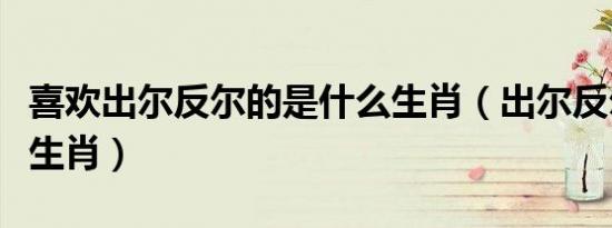 喜欢出尔反尔的是什么生肖（出尔反尔是什么生肖）