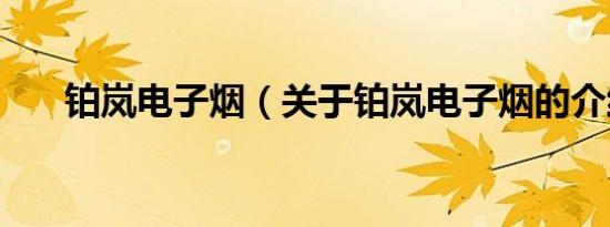 铂岚电子烟（关于铂岚电子烟的介绍）