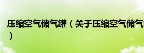 压缩空气储气罐（关于压缩空气储气罐的介绍）
