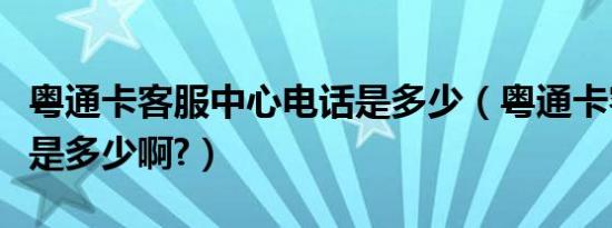 粤通卡客服中心电话是多少（粤通卡客服电话是多少啊?）