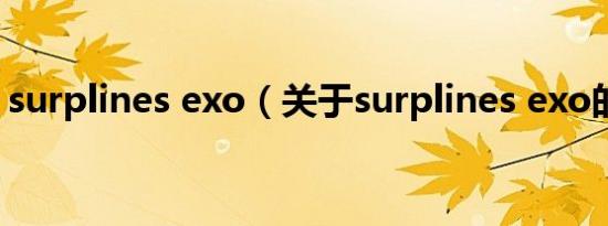 surplines exo（关于surplines exo的介绍）