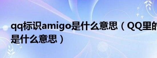 qq标识amigo是什么意思（QQ里的amigo是什么意思）