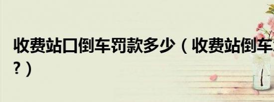 收费站口倒车罚款多少（收费站倒车怎么处罚?）