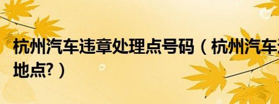 杭州汽车违章处理点号码（杭州汽车违章处理地点?）