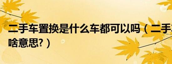 二手车置换是什么车都可以吗（二手车置换是啥意思?）
