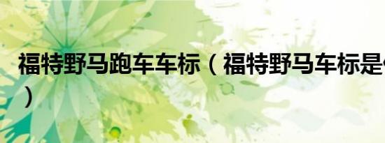 福特野马跑车车标（福特野马车标是什么意思）