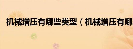 机械增压有哪些类型（机械增压有哪几种）