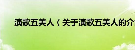 演歌五美人（关于演歌五美人的介绍）