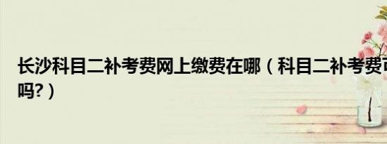 长沙科目二补考费网上缴费在哪（科目二补考费可以网上交吗?）