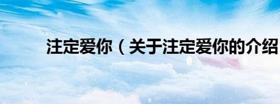 注定爱你（关于注定爱你的介绍）