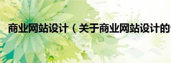 商业网站设计（关于商业网站设计的介绍）