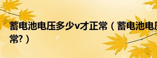 蓄电池电压多少v才正常（蓄电池电压多少正常?）