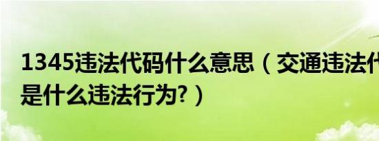 1345违法代码什么意思（交通违法代码1345是什么违法行为?）