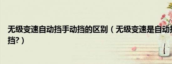 无级变速自动挡手动挡的区别（无级变速是自动挡还是手动挡?）