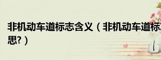 非机动车道标志含义（非机动车道标志什么意思?）