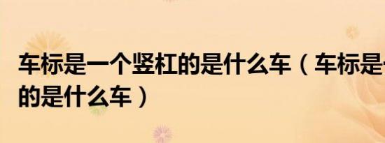 车标是一个竖杠的是什么车（车标是一道竖杠的是什么车）