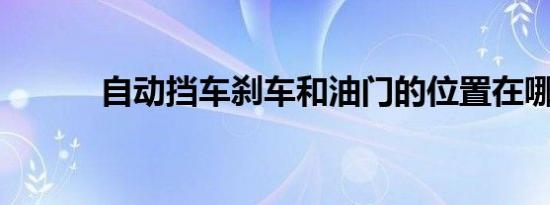 自动挡车刹车和油门的位置在哪