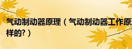 气动制动器原理（气动制动器工作原理是怎么样的?）