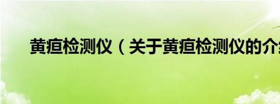 黄疸检测仪（关于黄疸检测仪的介绍）