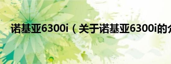 诺基亚6300i（关于诺基亚6300i的介绍）