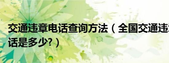 交通违章电话查询方法（全国交通违章查询电话是多少?）