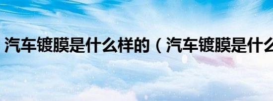 汽车镀膜是什么样的（汽车镀膜是什么意思）
