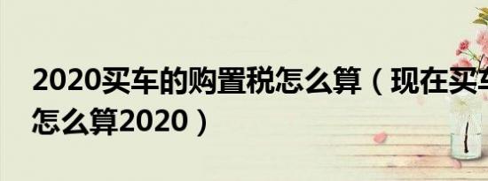 2020买车的购置税怎么算（现在买车购置税怎么算2020）