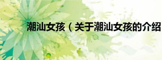 潮汕女孩（关于潮汕女孩的介绍）