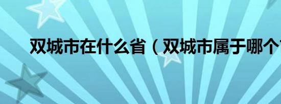 双城市在什么省（双城市属于哪个市）