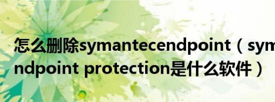 怎么删除symantecendpoint（symantec endpoint protection是什么软件）