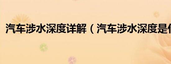 汽车涉水深度详解（汽车涉水深度是什么?）
