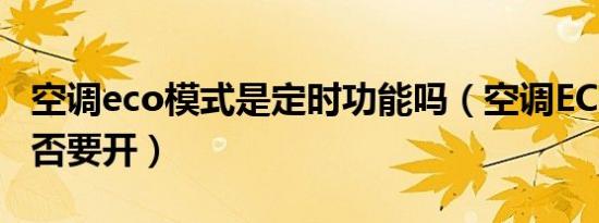 空调eco模式是定时功能吗（空调ECO模式是否要开）