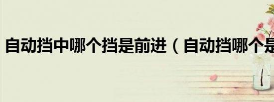 自动挡中哪个挡是前进（自动挡哪个是前进）