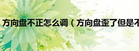 方向盘不正怎么调（方向盘歪了但是不跑偏）