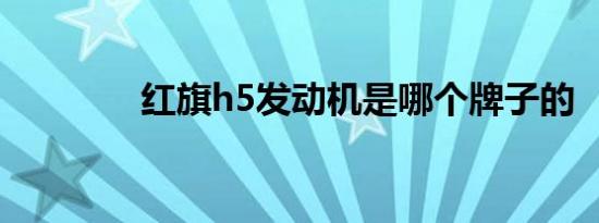 红旗h5发动机是哪个牌子的