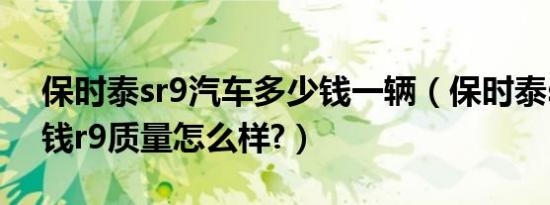 保时泰sr9汽车多少钱一辆（保时泰sr9多少钱r9质量怎么样?）