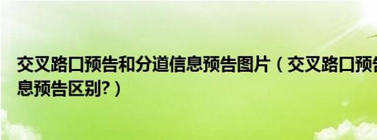 交叉路口预告和分道信息预告图片（交叉路口预告和分道信息预告区别?）