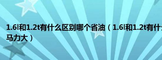 1.6l和1.2t有什么区别哪个省油（1.6l和1.2t有什么区别哪个马力大）