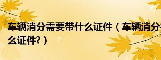 车辆消分需要带什么证件（车辆消分需要带什么证件?）