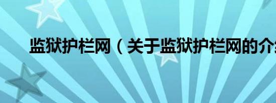 监狱护栏网（关于监狱护栏网的介绍）